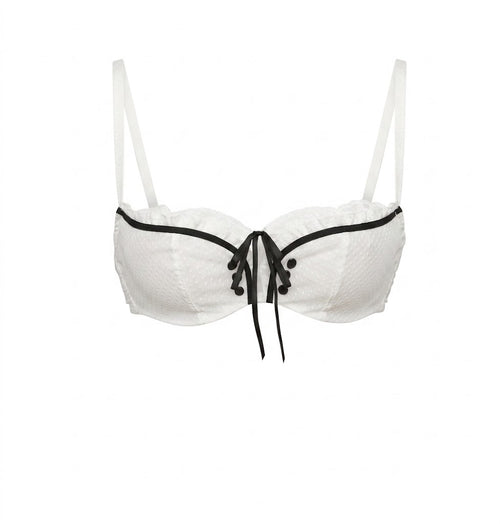 the chantal - organic silk bra in white